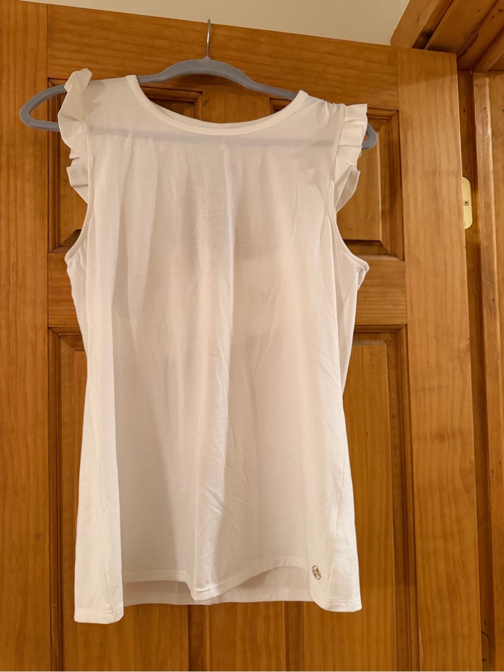 Lilly Pulitzer White Ruffle Sleeve Tank
